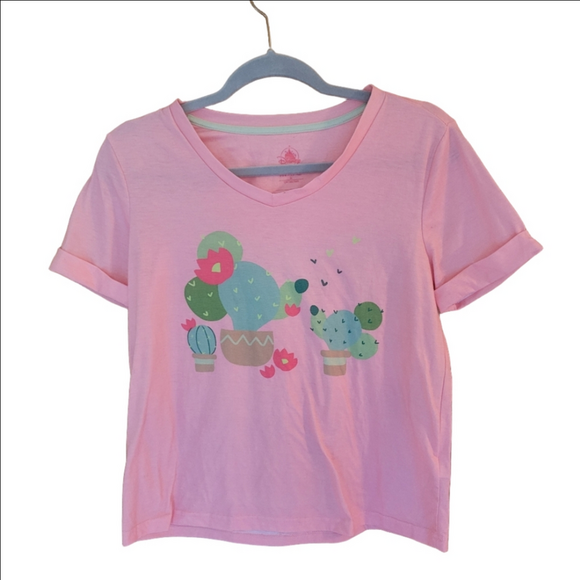Disney Minnie Mouse Coral Cactus Graphic Tee | Size XS | Summer Cute! - Picture 1 of 3